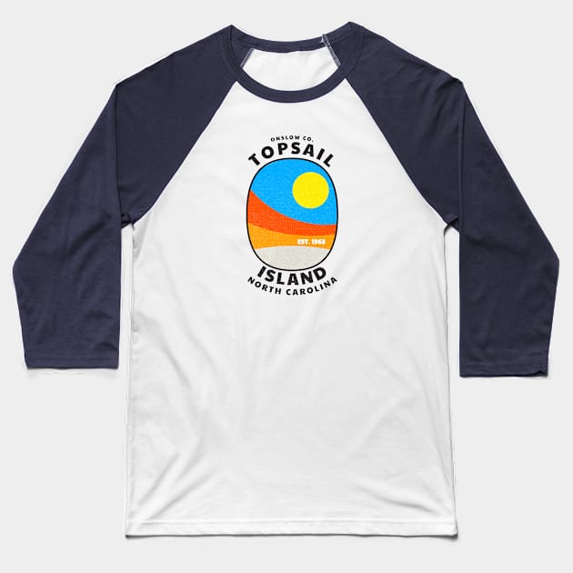 Topsail Island, NC Summertime Vacationing Abstract Sunrise Baseball T-Shirt by Contentarama